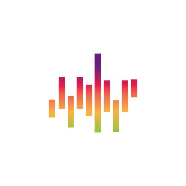 Ses dalgaları logo çizgisi vektör tasarım şablonu