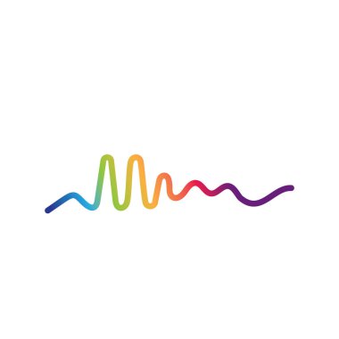 Ses dalgaları logo çizgisi vektör tasarım şablonu