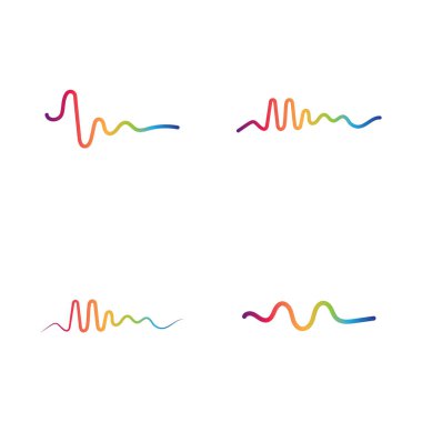 Ses dalgaları logo çizgisi vektör tasarım şablonu