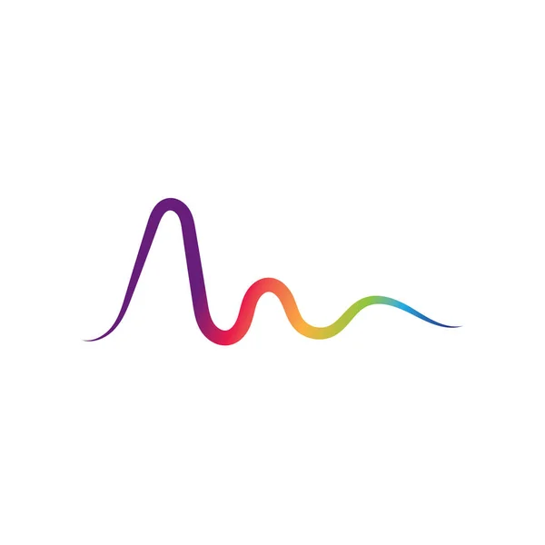 Ses Dalgaları Logo Çizgisi Vektör Tasarım Şablonu — Stok Vektör