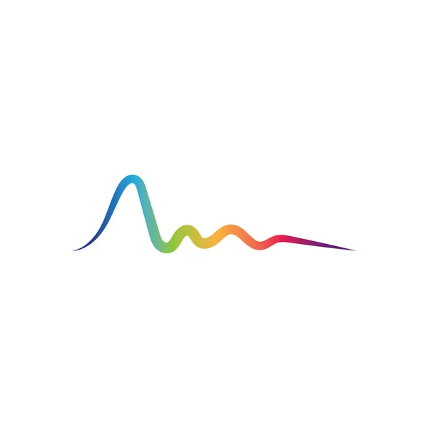 Ses Dalgaları Logo Çizgisi Vektör Tasarım Şablonu — Stok Vektör