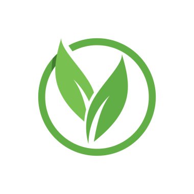 Yeşil ağaç yaprağı ekoloji doğa elementi vektörü logoları