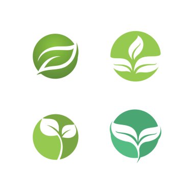 Yeşil ağaç yaprağı ekoloji doğa elementi vektörü logoları