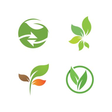 Yeşil ağaç yaprağı ekoloji doğa elementi vektörü logoları