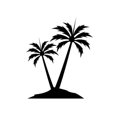 Palmiye ağacı logo şablonu vektör çizimi