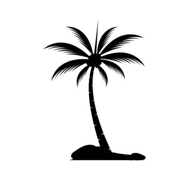 Palmiye ağacı logo şablonu vektör çizimi