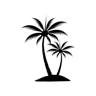 Palmiye ağacı logo şablonu vektör çizimi