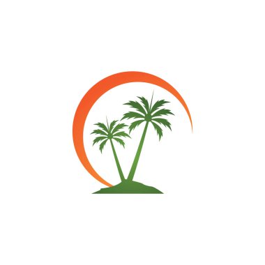 Palmiye ağacı logo şablonu vektör çizimi