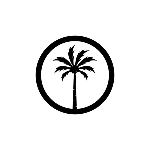 Palm Träd Sommar Logotyp Mall Vektor Illustration — Stock vektor