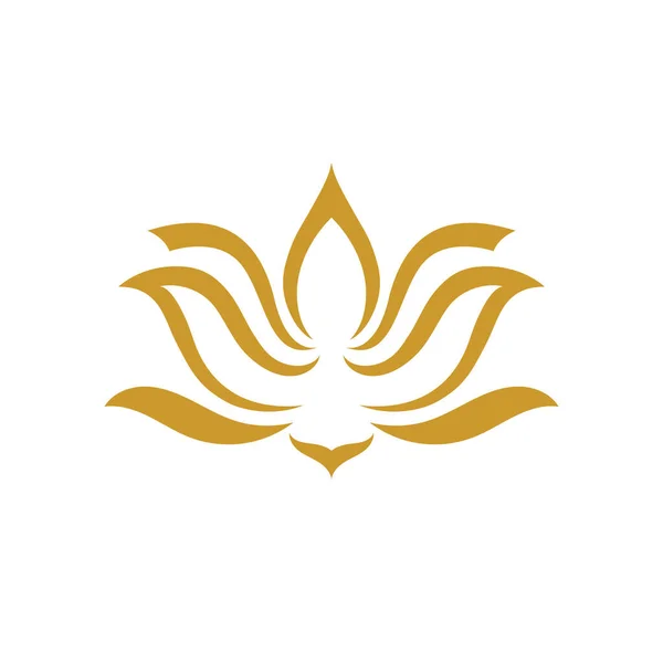 Logo Desain Bunga Lotus Ikon Templat - Stok Vektor