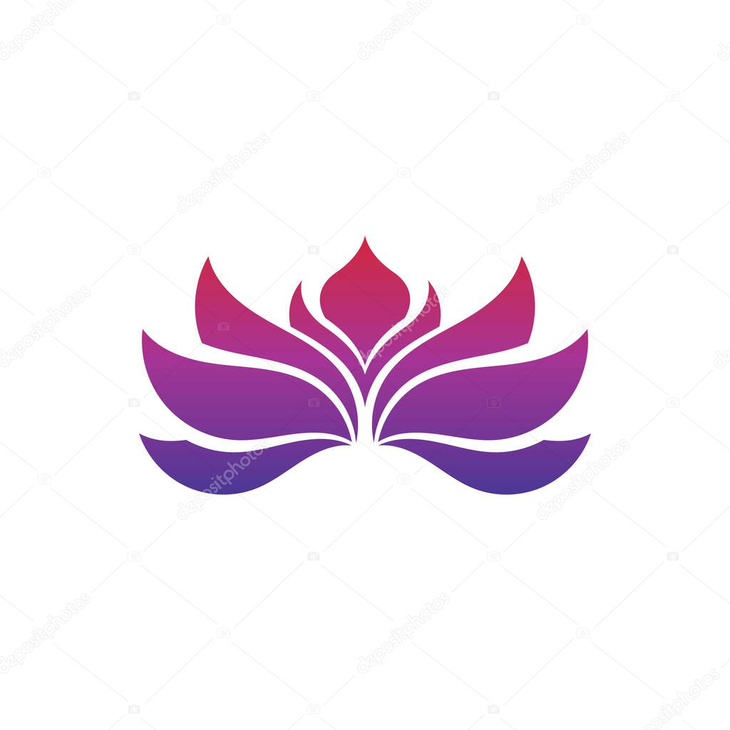  lotus flowers design logo Template icon