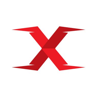 X Harfi Logo Şablonu vektör resimleme tasarımı