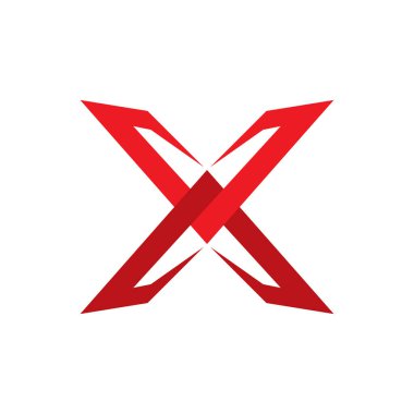X Harfi Logo Şablonu vektör resimleme tasarımı