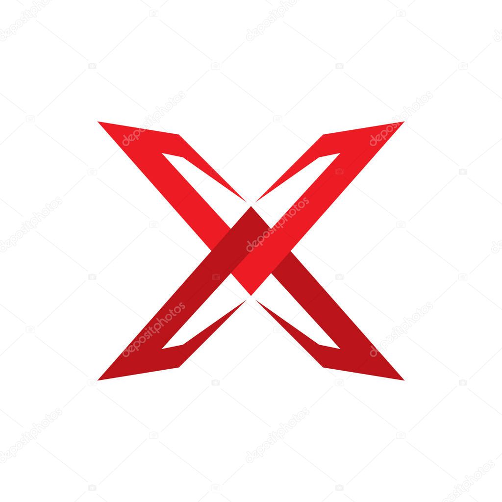 X Letter Logo Template vector icon illustration design