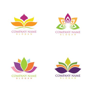 Lotus çiçeği logosu ve sembol vektörü