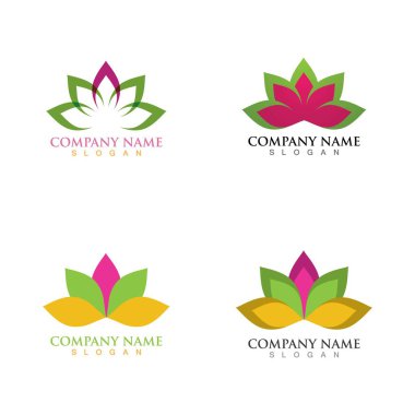 Lotus çiçeği logosu ve sembol vektörü
