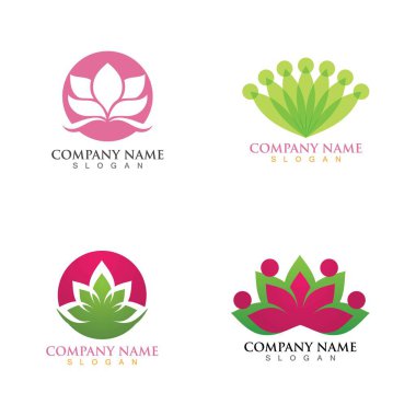 Lotus çiçeği logosu ve sembol vektörü