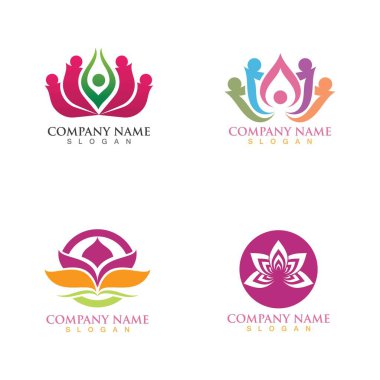 Lotus çiçeği logosu ve sembol vektörü