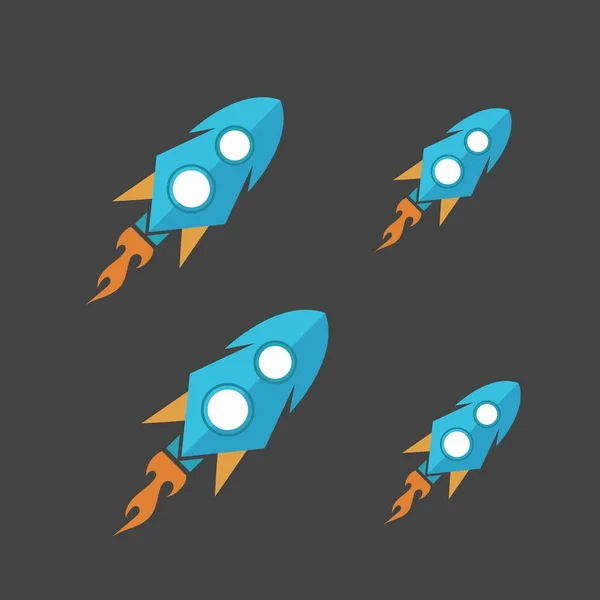 Rocket Logo Icons Set Vector — Stock Vector
