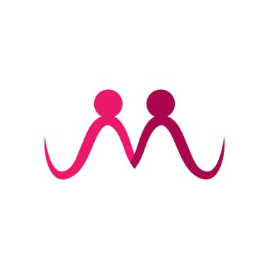 İnsan karakteri logosu çizim vektörü tasarımı