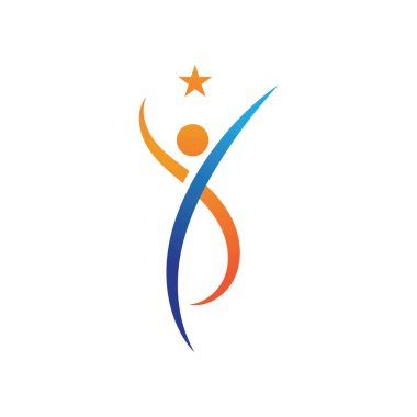 İnsan karakteri logosu çizim vektörü tasarımı