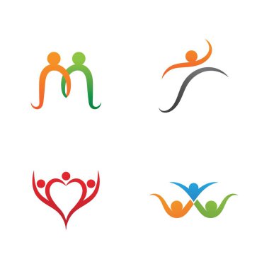 İnsan karakteri logosu çizim vektörü tasarımı