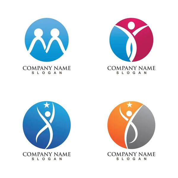Caractère Humain Logo Signe Illustration Vectoriel Design — Image vectorielle