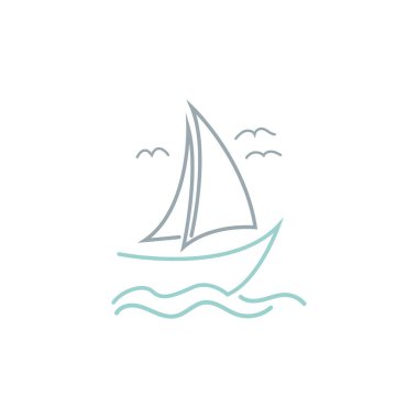 Basit yelkenli dhow gemi hattı sanat logosu arzusu