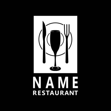 Şarabın Şişe Kaşığı Çatal Bıçak Tabağı Logosu Logosu Tasarımı