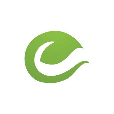 yeşil yaprak ilk V harfi logo vektörü