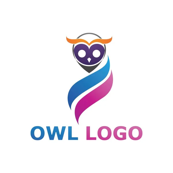 Búho Pájaro Logotipo Símbolo Animal — Vector de stock