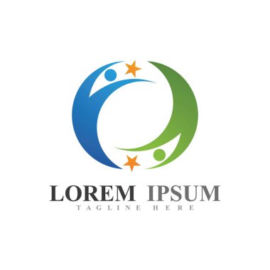Birlik veya takım çalışması logosu ve sembol vektör resmi