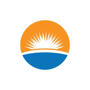 Güneş Vektörü illüstrasyon Simgesi Logo Şablonu tasarımı