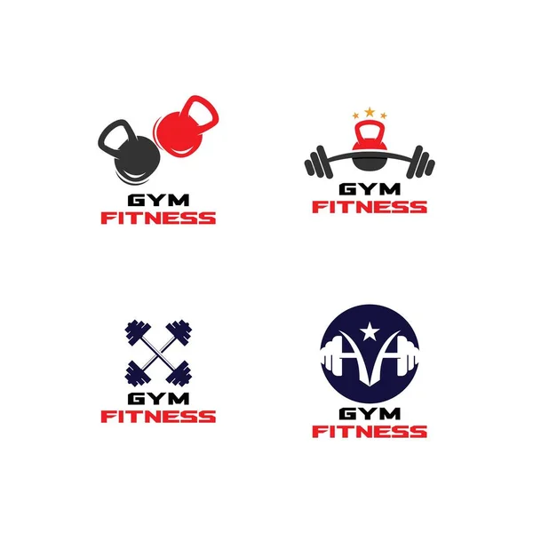 Gym Fitness Gezondheid Mensen Logo Vector — Stockvector