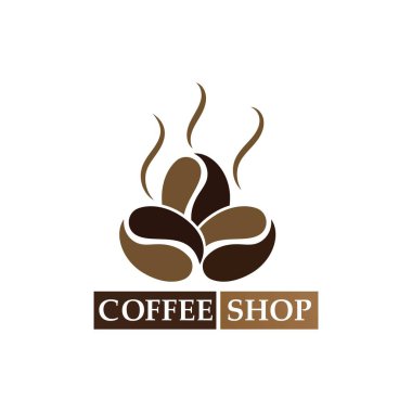 Kahve çekirdeği logosu ve sembol dükkanı.