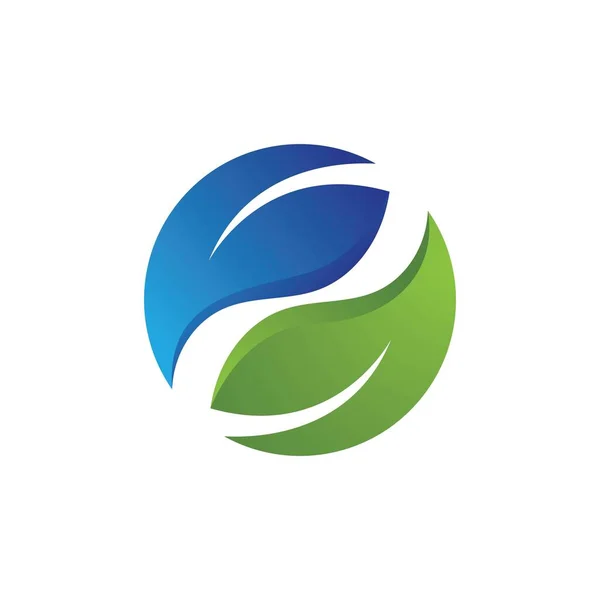 緑の木の葉の生態系の自然要素ベクトルのロゴ — ストックベクタ