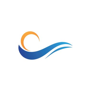 Su dalgası simgesi vektör çizim logosu