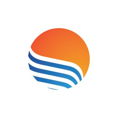 Su dalgası simgesi vektör çizim logosu