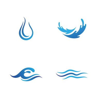 Su dalgası simgesi vektör çizim logosu