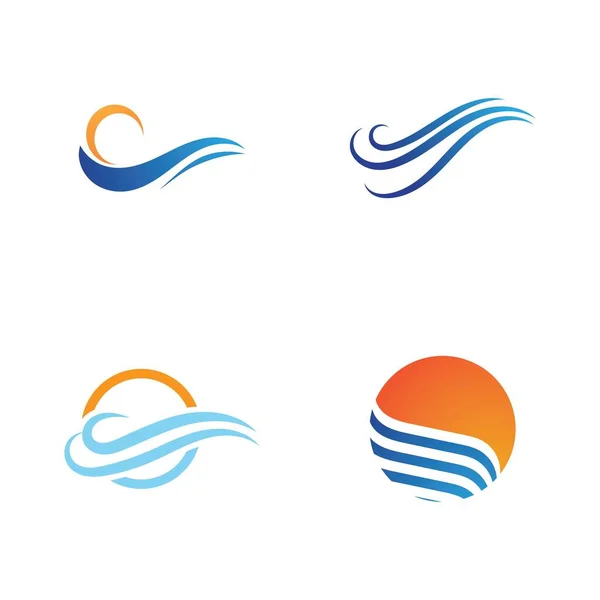 Wasser Welle Symbol Vektor Illustration Design Logo — Stockvektor