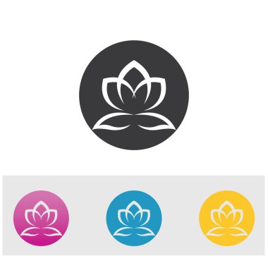 Güzellik Vektörü Nilüfer çiçekleri logo şablonu tasarımı simgesi