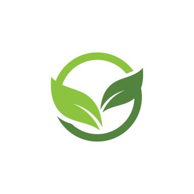 Yeşil ağaç yaprağı ekoloji doğa elementi vektörü logoları