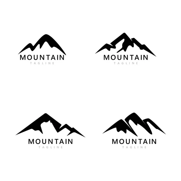 Icono Montaña Logo Plantilla Diseño Ilustración Vectorial — Vector de stock