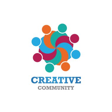 Topluluk, ağ ve sosyal simge tasarım şablonu