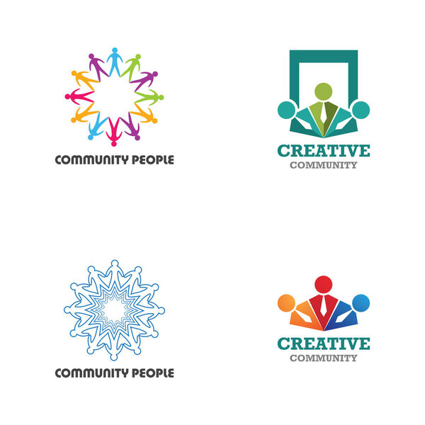 Community, network and social icon design template
