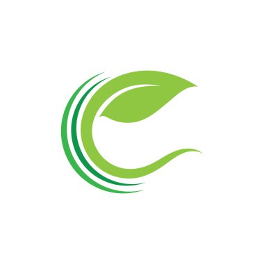 Yaprak yeşili logo taze vektör şablonu