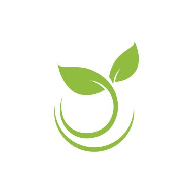 Yaprak yeşili logo taze vektör şablonu