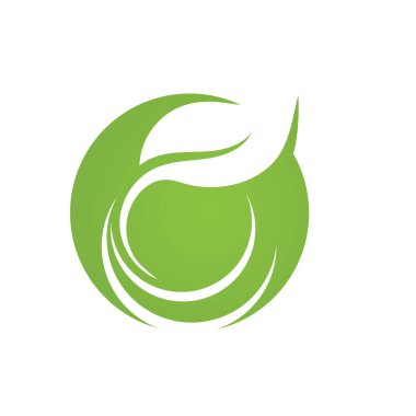 Yaprak yeşili logo taze vektör şablonu