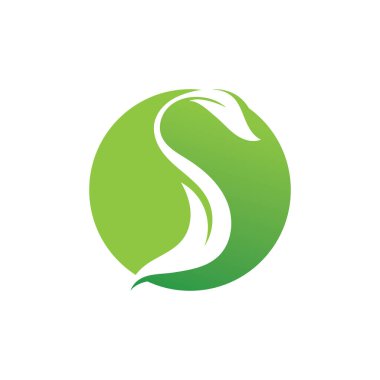 Yaprak yeşili logo taze vektör şablonu
