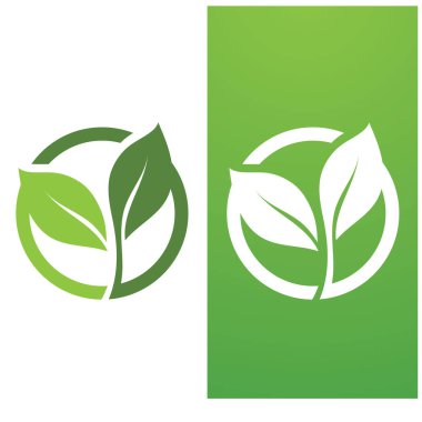  Yaprak yeşil logo ekoloji doğa element vektörü